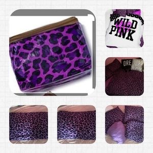 PINK VICTORIA SECRET WILD QUEEN SHEET/PILLOW SET